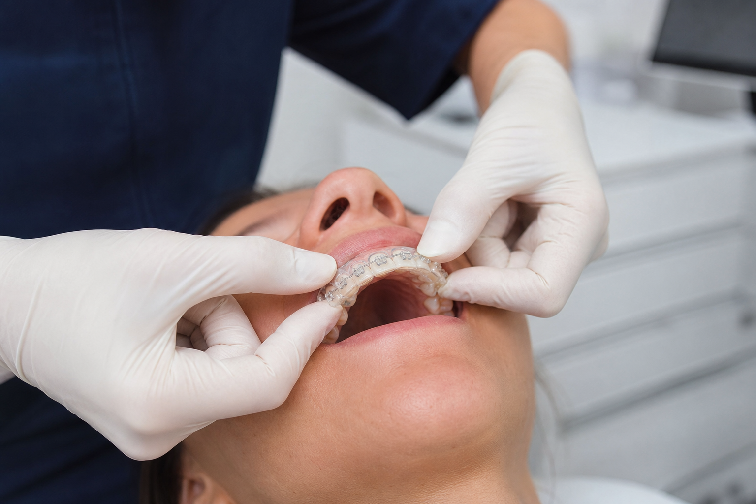 Indirect bonding tray placement