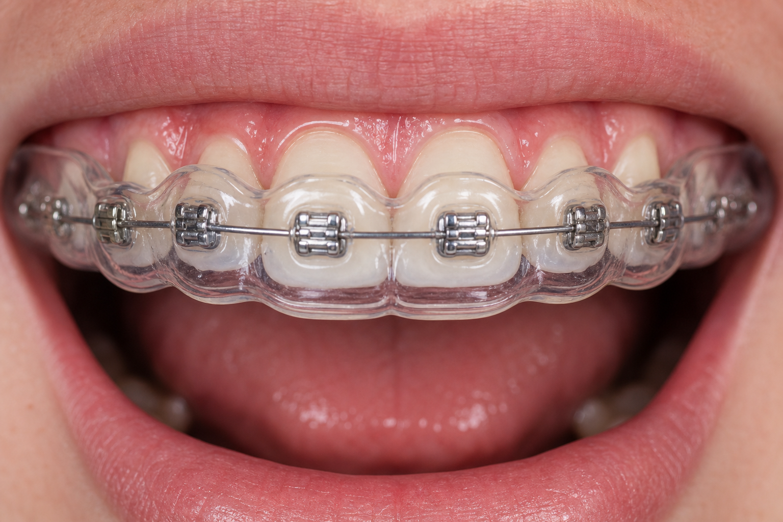 Finished guard over braces