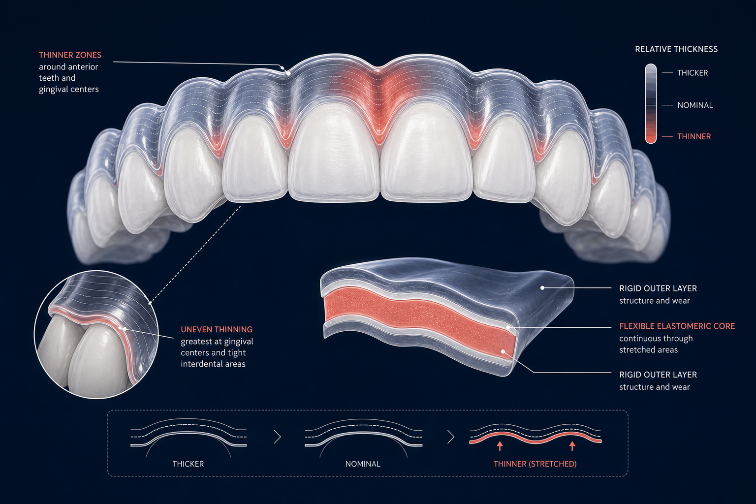 Thermoforming thickness variations