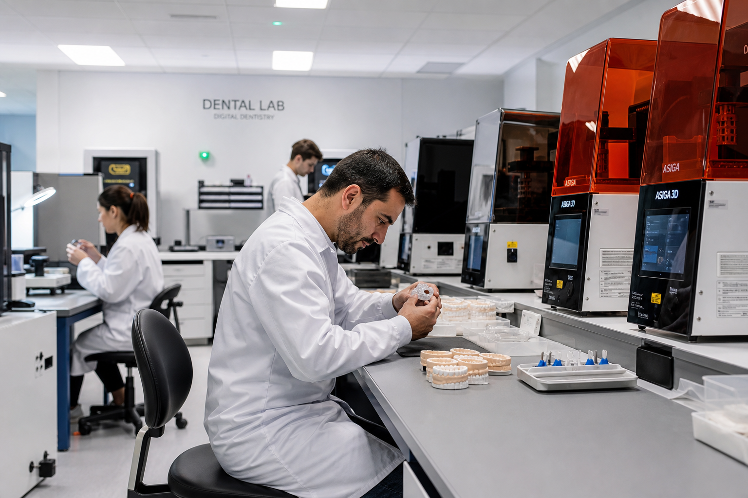Calibrated dental lab printers