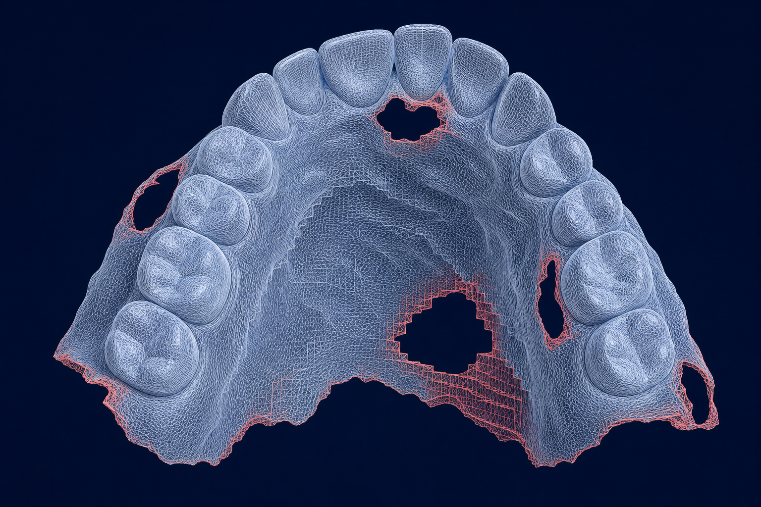 Defective dental scan mesh