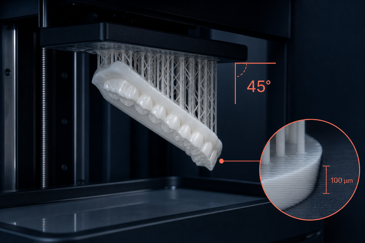 Optimized orthodontic model printing