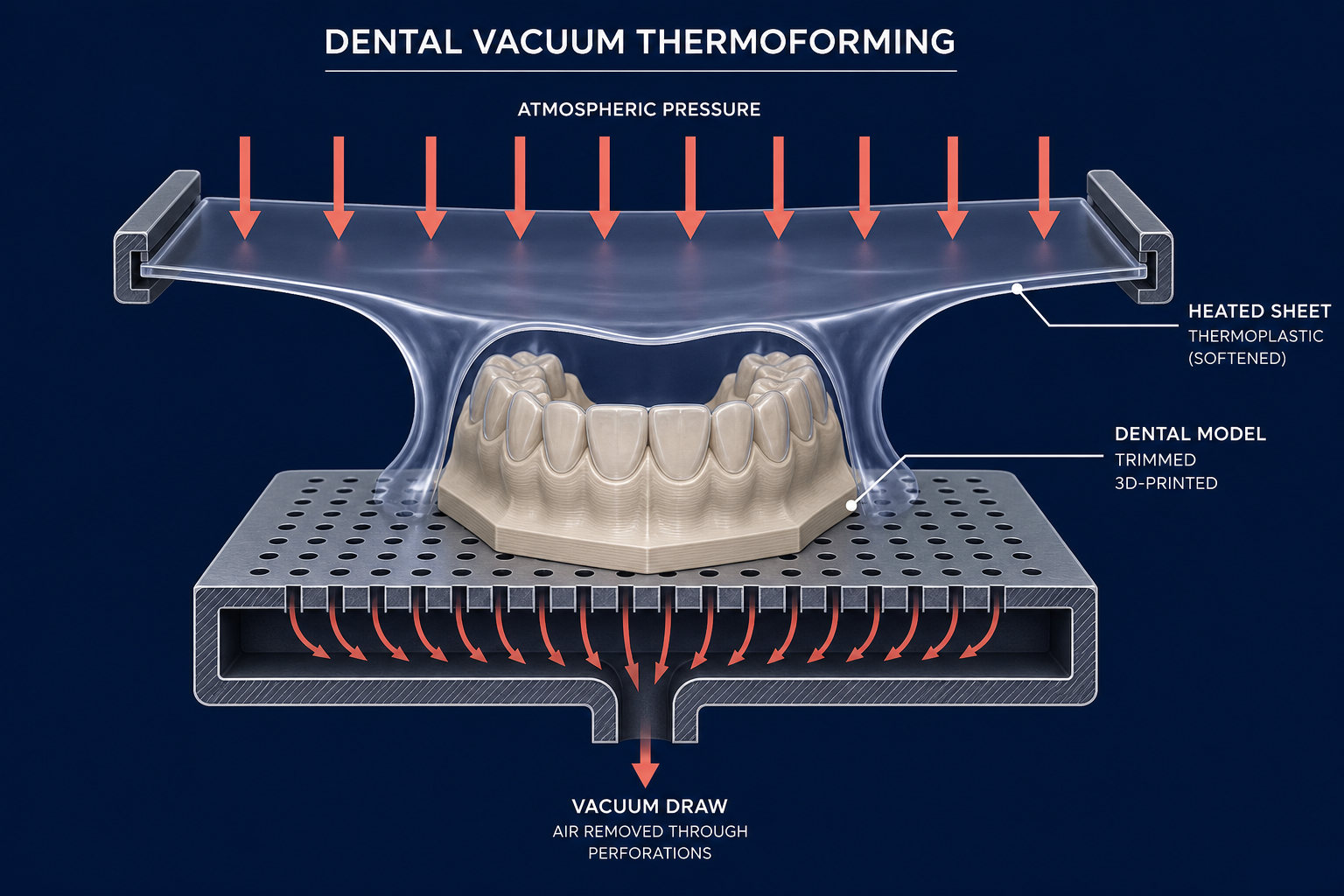 Vacuum forming dental model