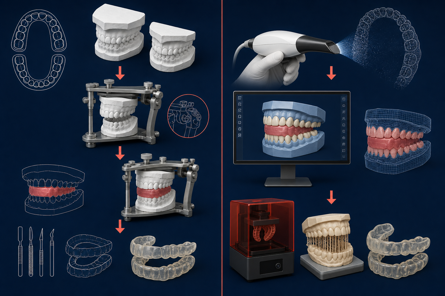 Traditional and digital workflows