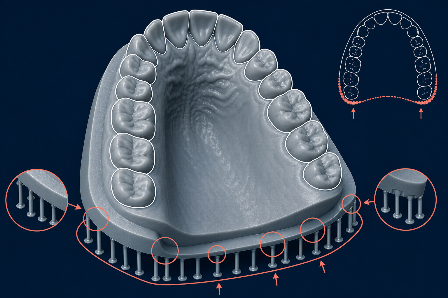 Safe dental support placement