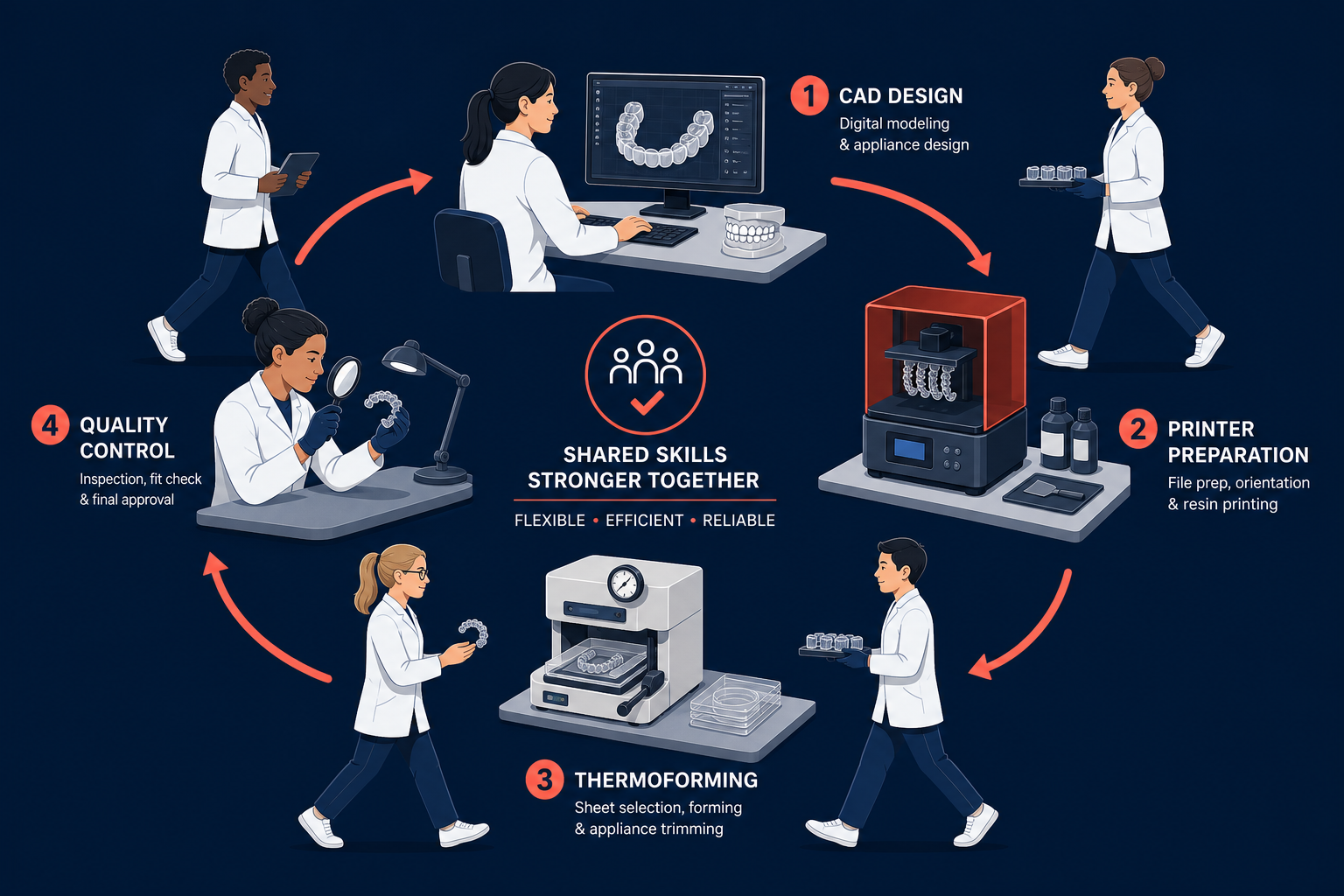 Cross-trained laboratory technicians
