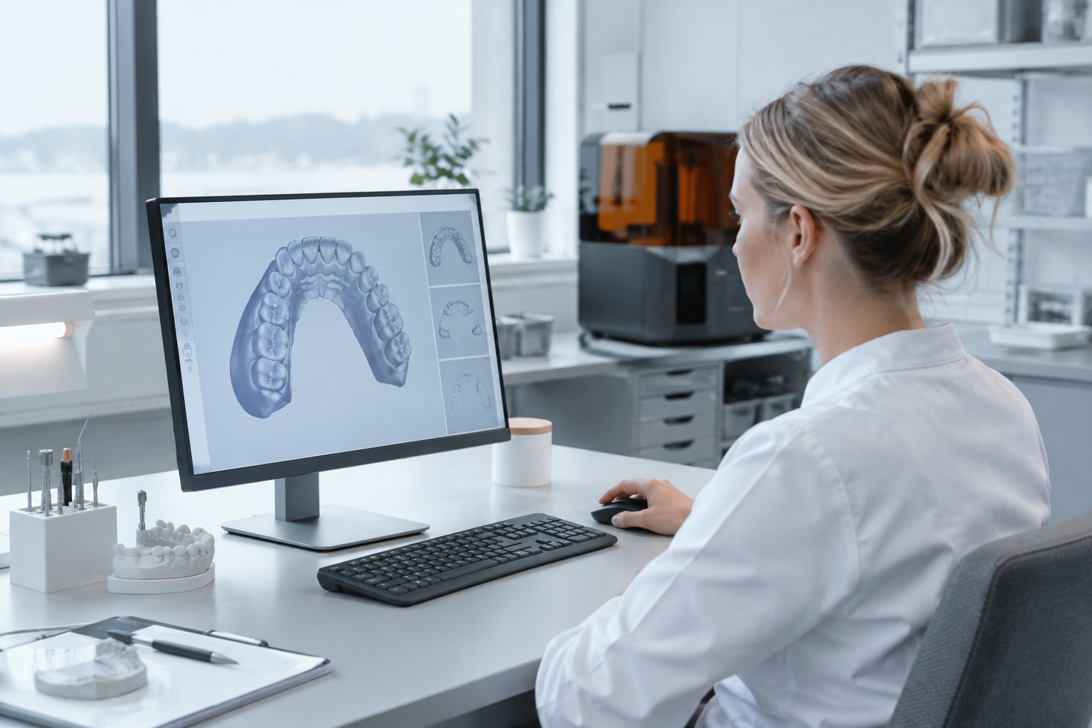 Technician reviewing a 3D scan