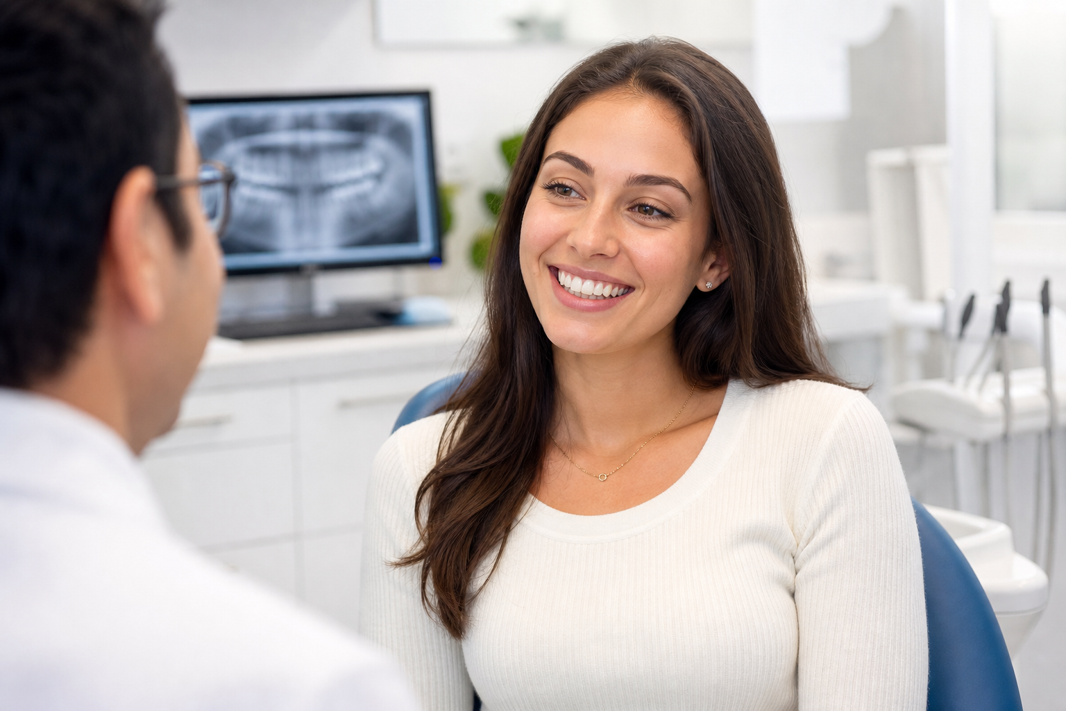 Patient wearing clear retainer