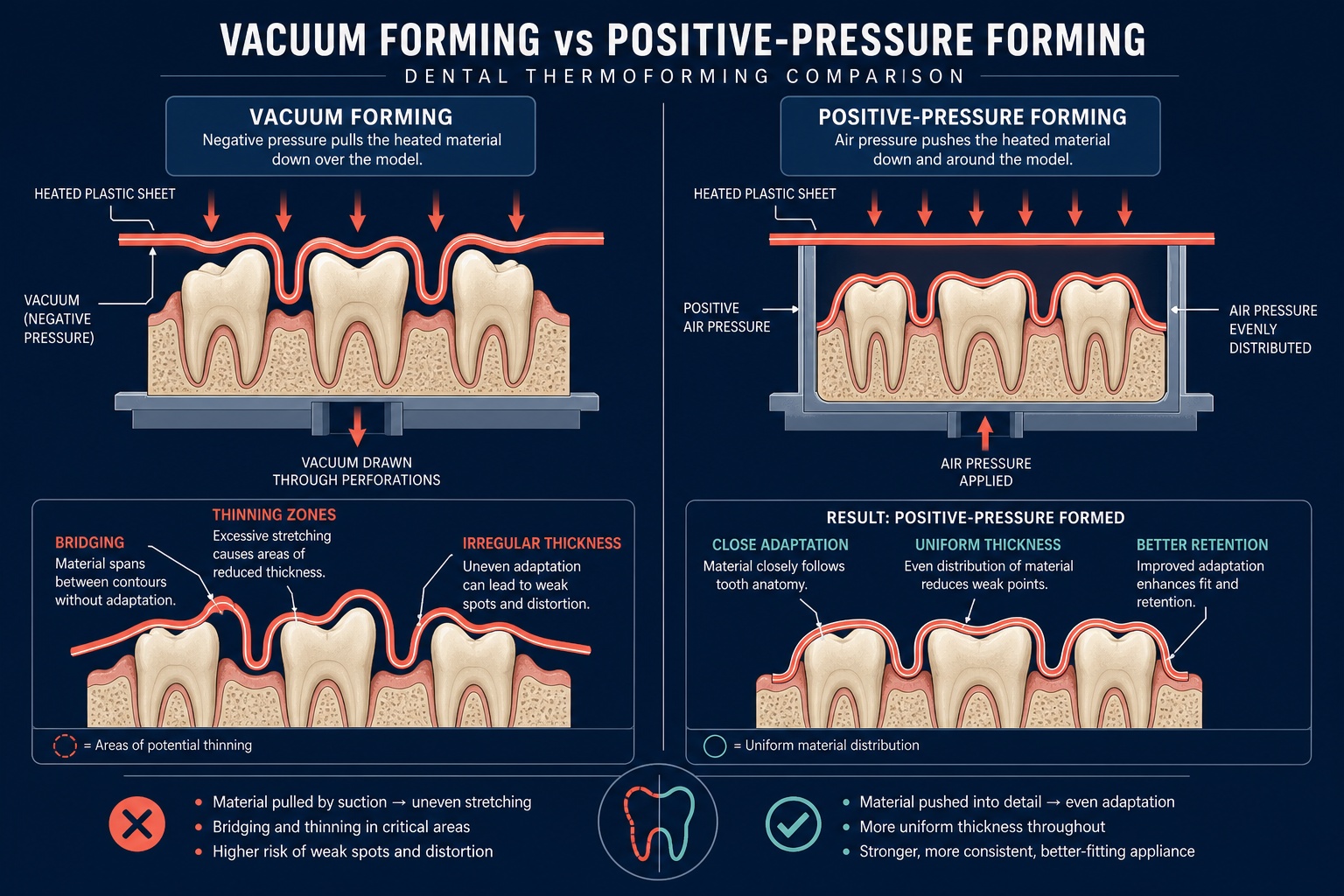 Pressure forming comparison